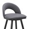 Armen Living Lottech Swivel Bar Stool in Black Metal with Gray Faux Leather 840254335387 - alternate 8